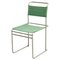 Mid-Century Modern Tubular Steel Chair with Green Fabric 1