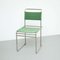 Mid-Century Modern Tubular Steel Chair with Green Fabric, Image 11