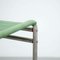 Chaise Mid-Century Moderne en Acier Tubulaire avec Tissu Vert 6