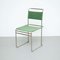 Chaise Mid-Century Moderne en Acier Tubulaire avec Tissu Vert 10