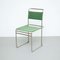 Mid-Century Modern Tubular Steel Chair with Green Fabric 10