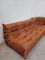 Cognac Brown Leather Togo Sofa by Michel Ducaroy for Ligne Roset, 1970s, Set of 4 6