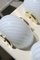 Vintage Murano Wirbel mit Messing Wandlampe in Weiß 2