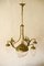 Lámpara de araña modernista antigua de latón y cristal, años 20, Imagen 5