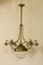 Lámpara de araña modernista antigua de latón y cristal, años 20, Imagen 1