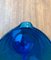 Pichet Mid-Century Fait Main en Verre Bleu, 1960s 7