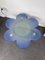 Italian Blue Daisy Flower Table in Glass by Glas Italia, 1990s 4