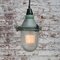 Industrial Striped Clear Glass & Grey Green Pendant Lights, Image 5