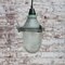 Industrial Striped Clear Glass & Grey Green Pendant Lights, Image 6