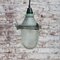 Lampes à Suspension Industrielles en Verre Transparent et Gris Vert 6