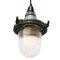 Industrial Striped Clear Glass & Grey Green Pendant Lights, Image 3