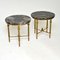 Vintage French Brass & Marble Side Tables, Set of 2, Image 11