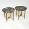 Vintage French Brass & Marble Side Tables, Set of 2, Image 3