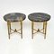 Vintage French Brass & Marble Side Tables, Set of 2 2