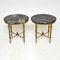 Vintage French Brass & Marble Side Tables, Set of 2, Image 2