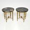 Vintage French Brass & Marble Side Tables, Set of 2, Image 1