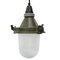 Industrial Striped Clear Glass & Green Pendant Light 1