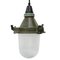 Industrial Striped Clear Glass & Green Pendant Light, Image 1