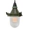 Industrial Striped Clear Glass & Green Pendant Light 2