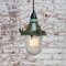 Industrial Striped Clear Glass & Green Pendant Light, Image 5
