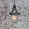Lampes à Suspension Industrielles en Verre Transparent à Rayures Marron 5