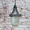 Lampes à Suspension Industrielles en Verre Transparent à Rayures Marron 6