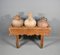 Antique Spanish Tinaja Pots & Stand, Set of 4 1