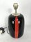 Black and Red Murano Glass Table Lamp from VeArt, 1970s, Image 3