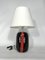 Black and Red Murano Glass Table Lamp from VeArt, 1970s, Image 1