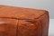 Big Vintage Patinated Cognac Leather Pouf, 1960s 6