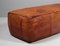 Pouf grande vintage in pelle color cognac, anni '60, Immagine 8