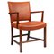 Roter Mahagoni Stuhl von Kaare Klint für Rud Rasmussen 1