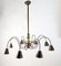 Italian Brass Chandeliers, 1930s, Set of 2 3