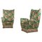 Italian Floral Upholstered Wingback Chairs by I. S. A. Bergamo, 1950s, Set of 2, Image 1