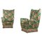 Italian Floral Upholstered Wingback Chairs from I. S. A. Bergamo, 1950s, Set of 2 1