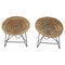 Rattan Woven Basket Chair with Hairpin Legs, 1960s, Set of 2 1
