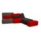 Red Corner Sofa with Stool from Ligne Roset, Set of 2 1