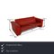 Red Leather 6800 Three-Seater Sofa from Rolf Benz 2