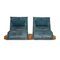 Sofá de dos plazas Free Motion Epos 3 de cuero azul con función eléctrica de Koinor, Imagen 1