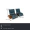 Blaues Leder Free Motion Epos 3 2-Sitzer Sofa mit elektrischer Funktion von Koinor 2