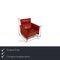 Red Leather Porto Armchairs with Relax Function & Ottoman from Erpo, Set of 3 2