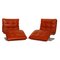 Poltrone Woow in pelle arancione di Willi Schillig, set di 2, Immagine 1