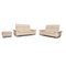 Cream Leather Chillout 3 Seater, 2 Seater & Footstool Function from Willi Schillig, Set of 3, Image 1
