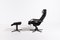 Vintage Scandinavian Sheep Skin Lounge Chair and Footstool from Soderbergs, Set of 2, Image 1