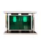 Mid-Century Rectangular Green Perplex Metal Chrome Bar, Italy, 1970s 2