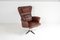 Mid-Century Danish Swivel Chair in Cognac Brown Leather on Chrome Base 11