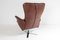 Mid-Century Danish Swivel Chair in Cognac Brown Leather on Chrome Base 5
