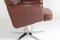 Mid-Century Danish Swivel Chair in Cognac Brown Leather on Chrome Base 13