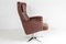 Chaise Pivotante Mid-Century en Cuir Marron Cognac sur Base en Chrome 3