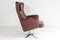 Mid-Century Danish Swivel Chair in Cognac Brown Leather on Chrome Base 3
